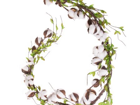 Red Co. Cotton & Willow Leaves Garland, 5ft - Farmhouse Home Décor Online Hot Sale