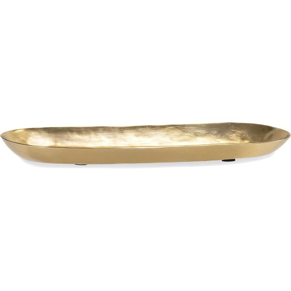 Red Co. 16 inch Long Oval Decorative Metal Aluminum Tabletop Display Tray, Gold Online Sale