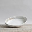 Hand Moulded Oval Dish, Two Tone Glaze Fashion