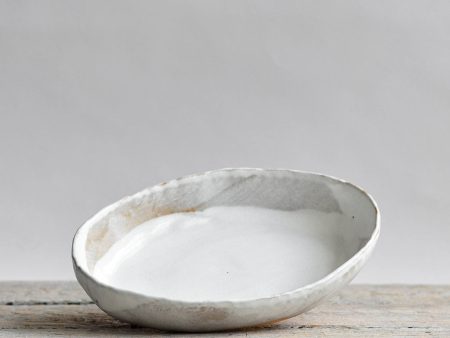 Hand Moulded Oval Dish, Two Tone Glaze Fashion