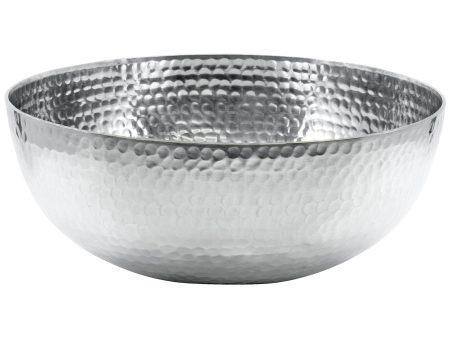 Red Co. Antique Style Tabletop Silver Hammered Centerpiece Round Decorative Bowl, Dining Living Room Home Décor — 11 Inches Fashion