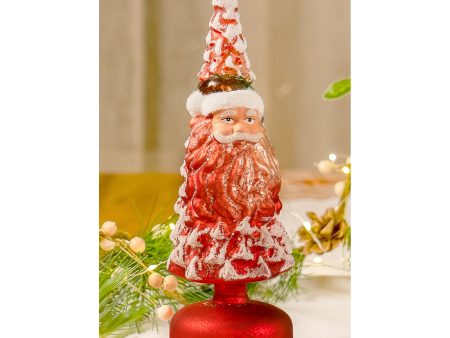 Red Co. 10” Light-Up Glass Christmas Tree Tabletop Display Figurine with LED Lights – Santa Online Hot Sale