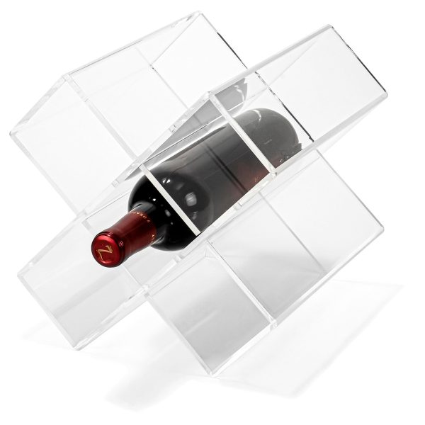 Red Co. Decorative Clear Acrylic Tabletop Criss Cross 6 Bottle Display & Storage Wine Rack Stand for Home Kitchen Bar For Cheap