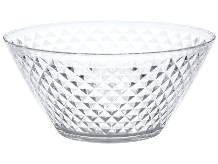 Red Co. Clear Bowl with Diamond Pattern for Serving, Mixing and Storing Supply