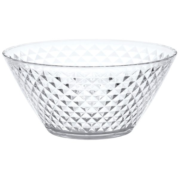 Red Co. Clear Bowl with Diamond Pattern for Serving, Mixing and Storing Supply