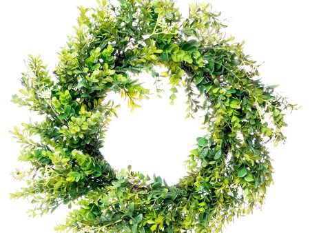 Red Co. 16  Classic Boxwood, Artificial Spring & Summer Wreath, Door Backdrop Ornaments, Home Décor Collection Fashion