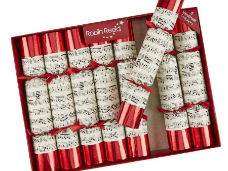 Robin Reed English Holiday Christmas Crackers, Music Notes Pack of 8 - Concerto, 10 Inch Online now