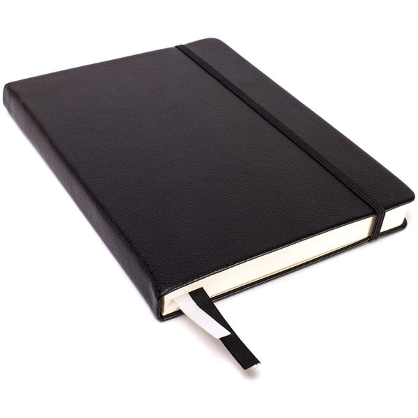 Red Co. Classic Black Hardcover Notebook Journal, 240 Pages, 5 x7 - Lined Ruled Supply