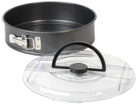 Premium Non-Stick Coated Spring-form Cake Baking Pan with Lid and Handles - Pie Carrier Holder - 10  x 10  x 2.8  Online Hot Sale