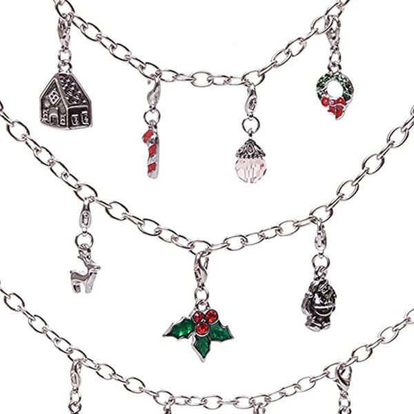 Red Co. Christmas Advent Charm Calendar with 1 Bracelet, 1 Necklace & 22 Unique Charms Jewelry Set - 24 Gifts Total Present for Daughter, Niece, Granddaughter Discount