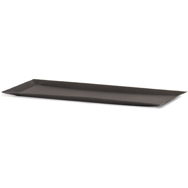 Red Co. 11” x 4.5” Decorative Rectangular Iron Tabletop Display Plate Tray in Matte Black Finish For Cheap