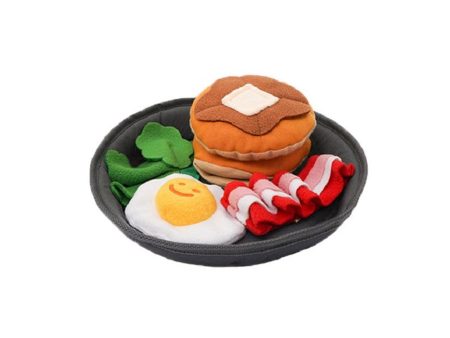 PawfectPals Interactive Squeaky Dog Chew Snuffle Toy Breakfast Platter Eggs Bacon Pancake Online Sale