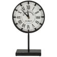 Red Co. Metal Grand Central Station-Inspired Tabletop Battery-Powered Metal Clock with Stem and Base, 8  Diameter For Sale