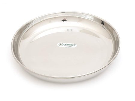 Coconut Stainless Steel Pulav Plate - Pack of 6, Heavy Gauge, Mirror Finish, Solid, Dinner Plate   Meal Plate   Serving Plate  Thali, Model-P17 Pulav Plate Cheap