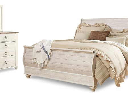 Willowton King Sleigh Bed, Dresser, Mirror and Nightstand Online Hot Sale