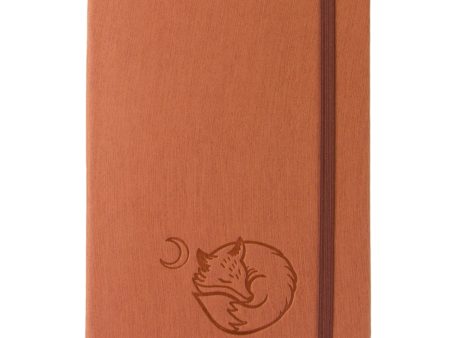 Red Co. Journal with Embossed Fox, 240 Pages, 5 x 7  Lined, Rust Orange Cheap