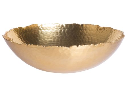 Red Co. Antique Style Tabletop Gold Textured Centerpiece Round Serving Platter Tray Catch-All Dish - 13 Inches Dia, for Dining Living Room Home Décor For Sale