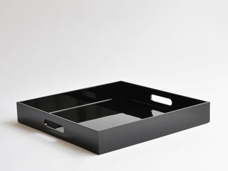 Large Square Breakfast Tray, Gloss Black Hot on Sale