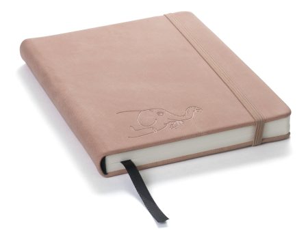 Red Co. Journal with Embossed Elephant, 120 Pages, 5 x 7  Dotted, Dark Pink Fashion