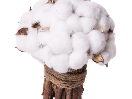 Rustic Cotton Boll Bouquet Wedding Centerpiece - 7 Inches High For Cheap