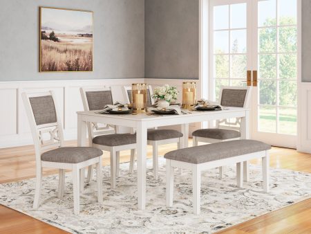 Erinberg Dining Table and 4 Chairs and Bench (Set of 6) on Sale