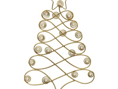 Red Co. 17.5  H Decorative Tabletop Display Christmas Tree Card & Photo Holder Rack in Old Gold Finish Discount