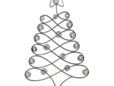 Red Co. 17.5  H Decorative Tabletop Display Christmas Tree Card & Photo Holder Rack in Silver Finish Fashion