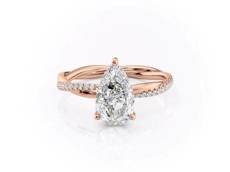 The Stacey Set With A 1.5 Carat Pear Moissanite on Sale